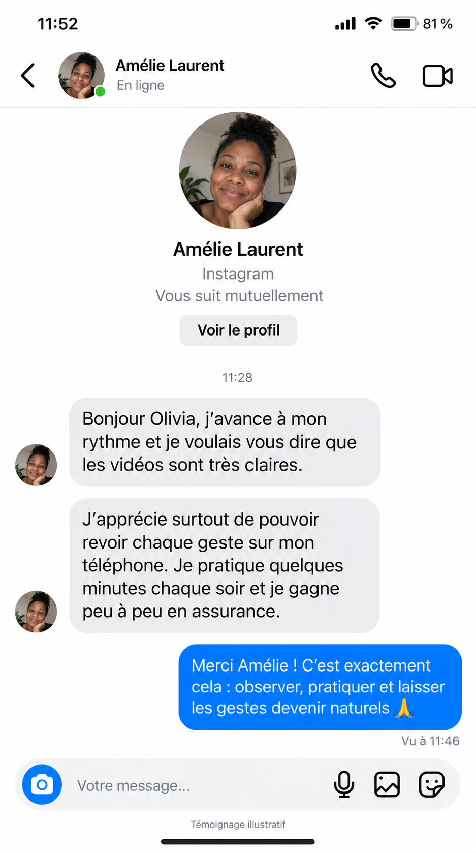 Témoignage illustratif d'Amélie Laurent sur la Méthode SHINTE